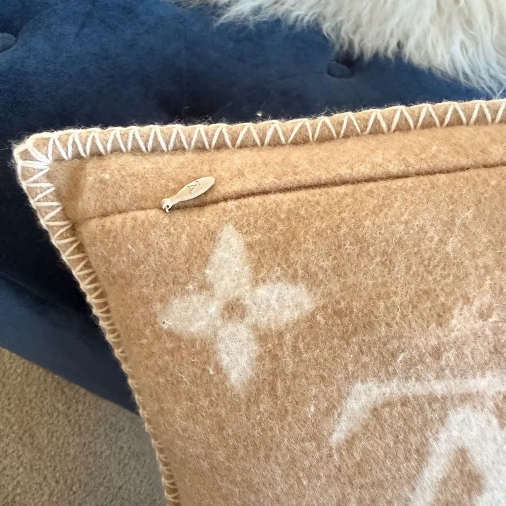 Louis Vuitton Cushion Neo Monogram Cushion Wool & Cashmere Beige